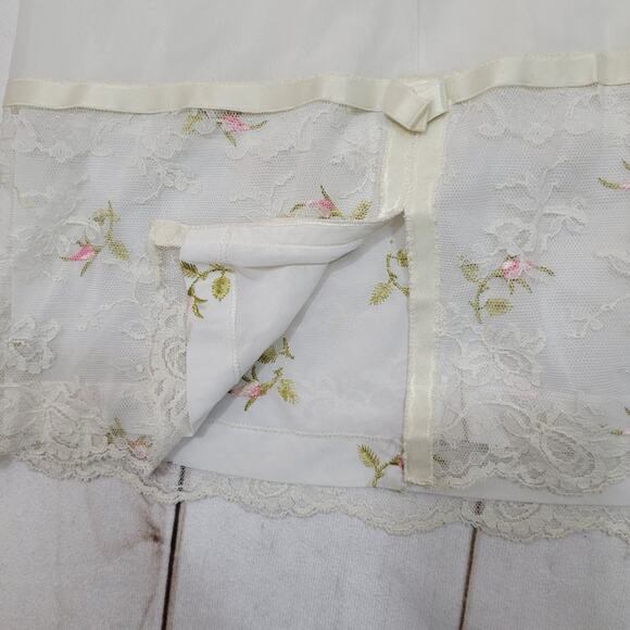 Vintage Shadowline rosette slip skirt floral lace lingerie - Picture 6 of 10